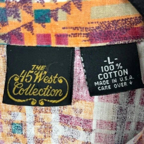 VTG The 45th West Collection Mens Button Down Shirt L Southwestern City Chic - Picture 8 of 9